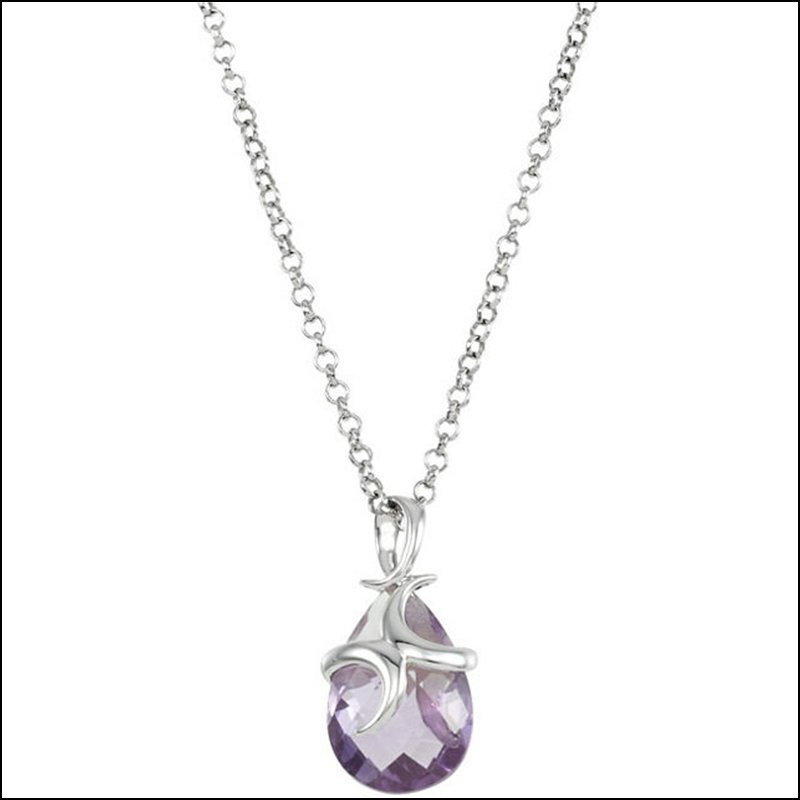MISSOMA GEMSTONE PENDANT NECKLACE: MISSOMA GEMSTONE PENDANT NECKLACE - Ster / Amethyst / Necklace / P / Missoma Chkboar Necklace W/Box - Weight: 5.06DWT - GramWeight: 7.87