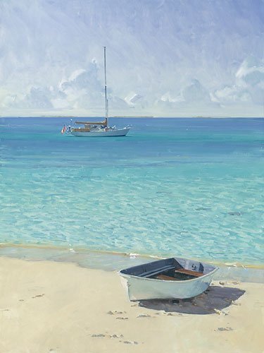 CHRISTOPHER BLOSSOM - ASHORE AT SOLDIER´S CAY: Christopher Blossom - Ashore At Soldier´s Cay - Hand Signed - Limited Edition Canvas - Image Size: 15"w X 20"h. Limited Edition Of: 50 - A Trace Of Salt Water Is Noticeable In The Light Tropical Bree