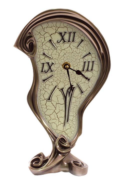 ART NOUVEAU MELTING CLOCK - COLD CAST BRONZE: Art Nouveau Melting Clock - Material - Cold Cast Bronze - Size - 10 3/8