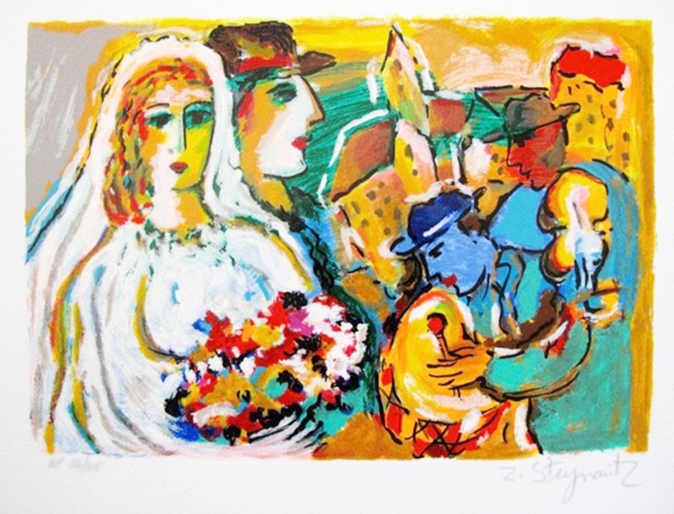 ZAMY STEYNOVITZ WEDDING SPEECH HAND SIGNED LIMITED ED.: You Will Be Bidding On A Hand Signed Limited Edition Lithograph By Zamy Steynovitz Titled "wedding Speech". Beautiful Art Piece On Extra Thick Arches Paper. Measures: 10" X 12". This Lithograph Was Ha