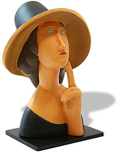 JEANNE HEBUTERNE (1918) BY MODIGLIANI: Jeanne Hebuterne (1918) By Modigliani - Size: 4 In. X 2.5 In. X 2.5 In. Item Type: Statue Material: Resin With Hand-painted Color Details Weight (lbs): 0.6 Lbs - - Two Years Before His Death Amedeo Pa