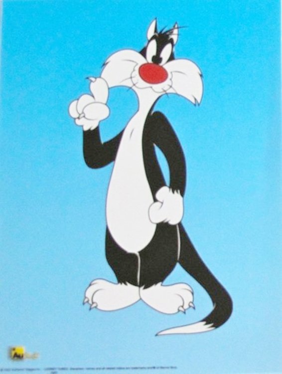WARNER BROS SYLVESTER THE CAT SERICEL: This Is A Limited Edition Sericel Of Warner Bros Looney Tunes Sylvester. This Fantastic Animation Features Sylvester As He Appeared In The 1970's Cartoons. This Cel Measures 8 By 6 Inches, Comes Unfra