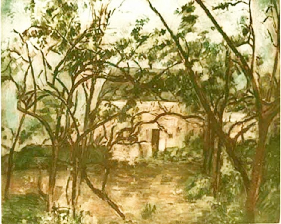 PAUL CEZANNE LA MAISON RUSTIQUE AMBROISE VOLLARD ESTATE: This Is A Paul Cezanne Hand Colored Etching Titled "la Maison Rustique." From The Ambroise Vollard Estate Collection. This Fine Art Multiple Was Printed By Hand In Paris, France On Arches Paper. Bears