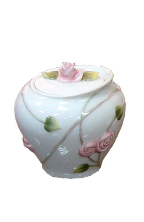 ROSE SUGAR JAR: Rose - Sugar Jar - Material - Fine Porcelain - Size - (h) 3 1/4