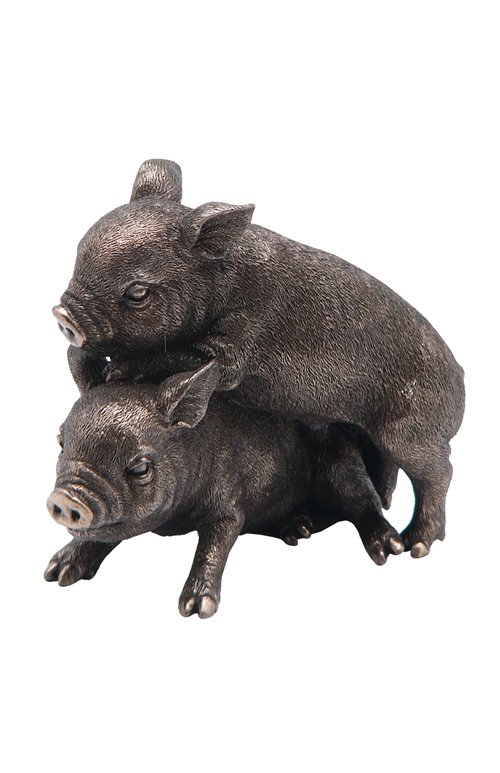 MINI PIGS - COLD CAST BRONZE: Mini Pigs - Material - Cold Cast Bronze - Size - 5 1/8
