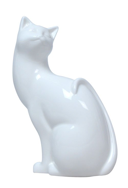 ARTISTIC CAT LOOKING BACK: Artistic Cat-looking Back - Material - Fine Porcelain - Size - (h) 6 3/4