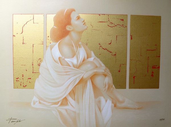 PARRISH "CONTEMPLATION" HAND SIGNED LIMITED EDITION: This Is A Limited Edition Hand Signed Serigraph By Parrish Titled "contemplation". Medium: Serigraph On Thick Deluxe Paper [signed And Numbered By The Artist]. This Piece Is Numbered From An Edition O