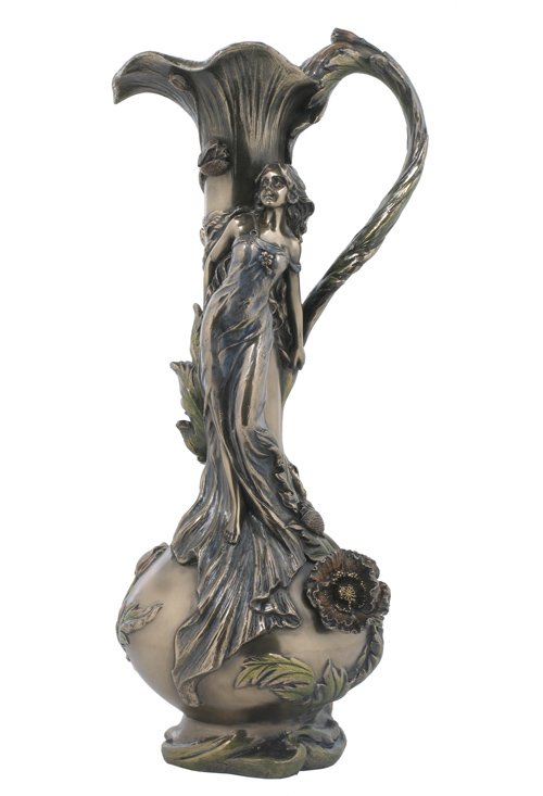 POPPY & LADY VASE - COLD CAST BRONZE: Poppy & Lady Vase - Material - Cold Cast Bronze - Size - 14 3/8