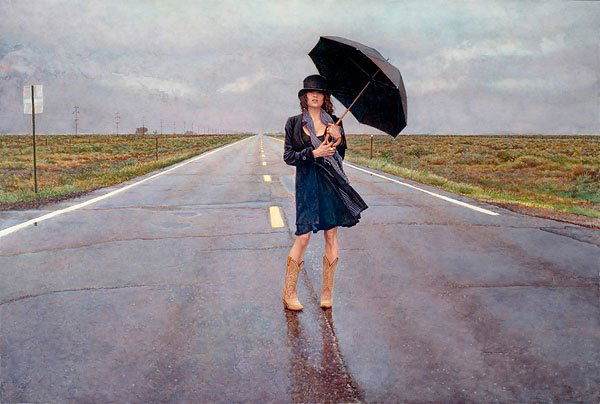 STEVE HANKS - THE ROAD LESS TRAVELED: Steve Hanks - The Road Less Traveled - Hand Signed - Limited Edition Print - - Image Size: 24"w X 16 1/4"h. Limited Edition Of: 150….“i Find Those Straight, Long Roads That Transverse The Barrenne