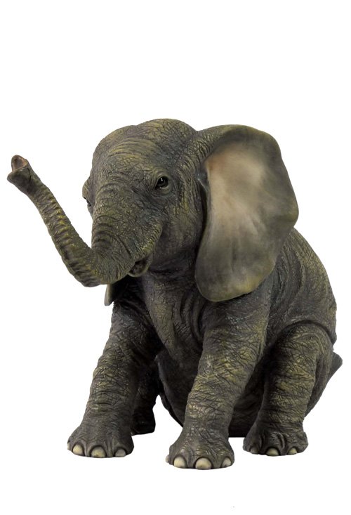 BABY ELEPHANT SITTING: Baby Elephant Sitting - Material - Poly Stone - Size - (l) 6 1/8