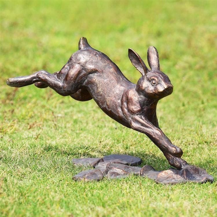 Running Rabbit Garden Sculpture: Dimensions: 9.5"H 15.5"W 8"D Material: CAST IRON Weight: 3.65lbs