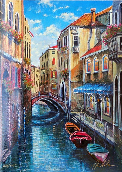 ANATOLY METLAN - VENICE: Artist: Anatoly Metlan. Title: Venice. Medium: Serigraph on Paper. Image Size: 11.5" x 8.5". Paper Size: . Limited Edition Size: 495. __________Artist Biography: Anatoly Metlan was born in 1964 in Yal
