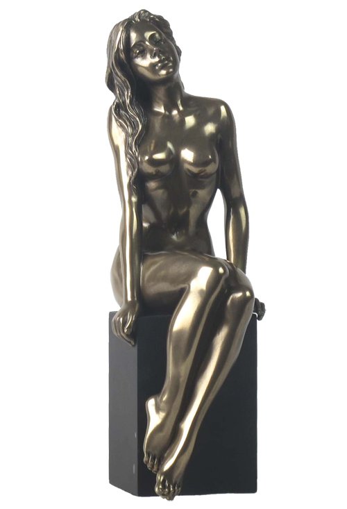 NUDE FEMALE ON PLINTH - COLD CAST BRONZE: Nude Female On Plinth-75916 - Material - Cold Cast Bronze - Size - 8 1/4