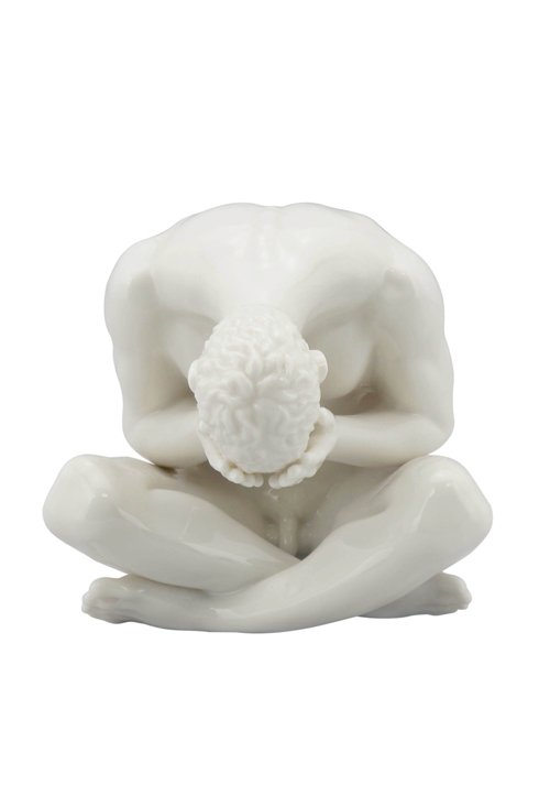 NUDE MALE: Nude-male-0123(glazed) - Material - Fine Porcelain - Size - (l) 4 1/4