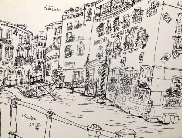 THEO TOBIASSE PLATE SIGNED LITHOGRAPH "VENISE VII 2D": This Is A Lithograph Titled "venise Vii # 23" By Theo Tobiasse. This Piece Is Signed In The Plate. Measures 9.5" X 12". Published In 1990 From The Venise Vii Suite. Come Unframed. In Excellent Conditi