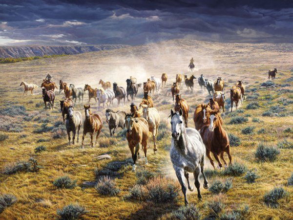 Rumbling Thunder by Tim Cox: Rumbling Thunder by Tim Cox - Edition Size: 1500 - Print - Signed & Numbered Dimensions: 21 x 28 Release Date: 10-2008 ……….As a young child, Tim Cox vowed he “was going to be a cowboy artist��