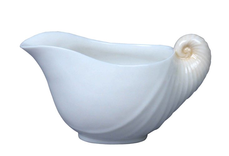 NAUTILUS CREAMER: Nautilus Creamer - Material - Fine Porcelain - Size - (l) 4 1/4