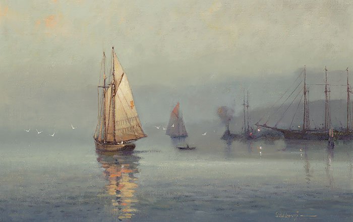 PAUL LANDRY - SUNRISE: Paul Landry - Sunrise - Open Edition Canvas Image Size: 9"w X 12"h.….the Work Of Paul Landry Will Brighten Any Room. His Romantic Images Of Flower-filled Seaside Gardens, Cozy Cottages, And Ocean Sh