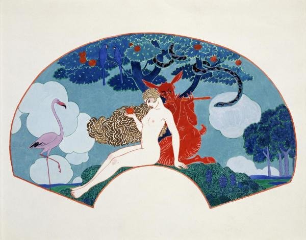 GEORGES BARBIER - EVE: Georges Barbier - Eve - 40 X 31 1/2 In. - This Giclée Print Is Gallery Stretched And Ready To Hang Or Lean Against A Wall, Or Display On An Easel. - A Giclée Print Is The Highest Quality Print Avail