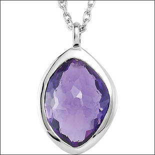 MISSOMA GEMSTONE NECKLACE: MISSOMA GEMSTONE NECKLACE - Sterling Silver / Necklace / Complete With Stone / Organic And Round / Various / Amethyst, Labradorite, Moonsto / Polished / 17.5" Necklace W/Missoma Box - Weight: 
