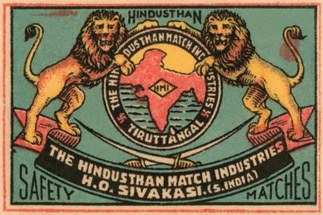 PHILLUMENART - HINDUSTHAN SAFETY MATCHES: Phillumenart - Hindusthan Safety Matches - 40 X 26 3/4 In. - This Giclée Print Is Gallery Stretched And Ready To Hang Or Lean Against A Wall, Or Display On An Easel. - A Giclée Print Is The