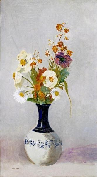 ODILON REDON - FLOWERS IN A VASE: Odilon Redon - Flowers In A Vase - 22 1/8 X 40 In. - This Giclée Print Is Gallery Stretched And Ready To Hang Or Lean Against A Wall, Or Display On An Easel. - A Giclée Print Is The Highest Quality