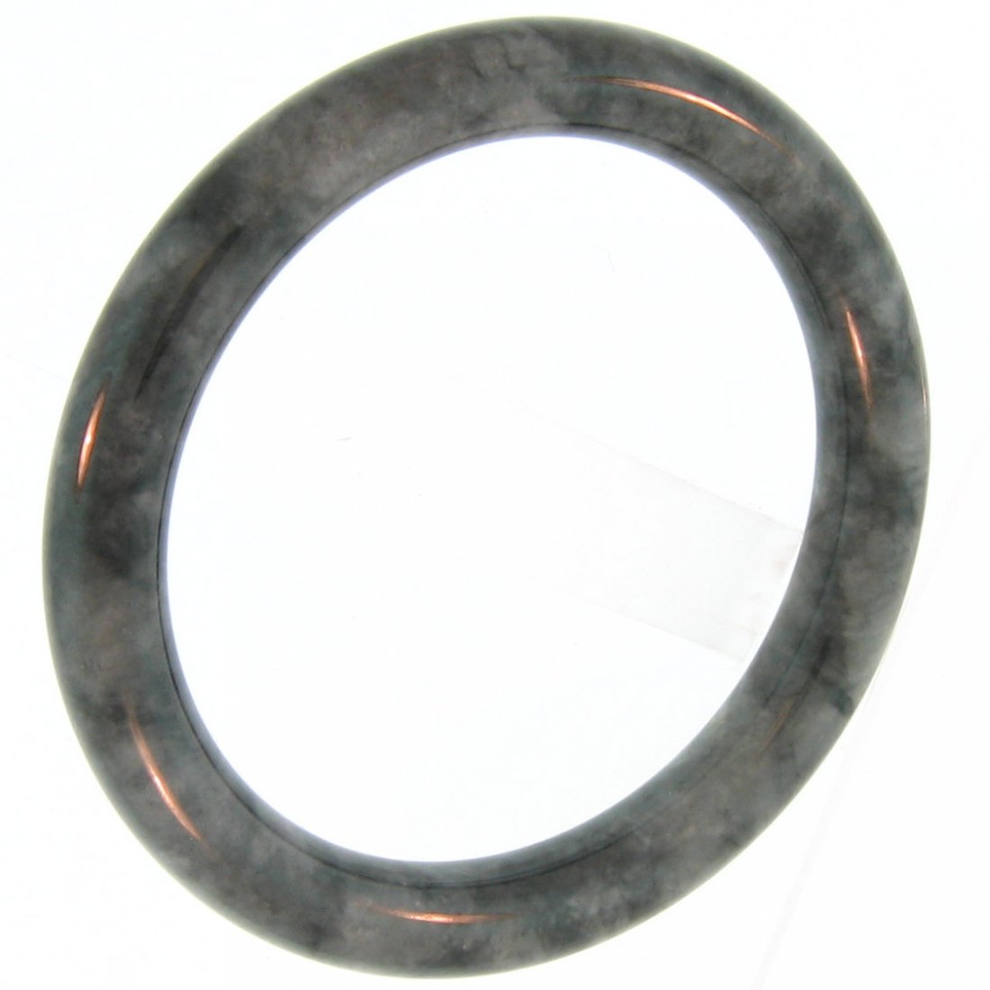NATURAL GREY JADEITE BANGLE: Metal: N/A Karat: N/A Stone Size: 62.5 X 10mm This Item Is Guaranteed Grade A JADEITE
