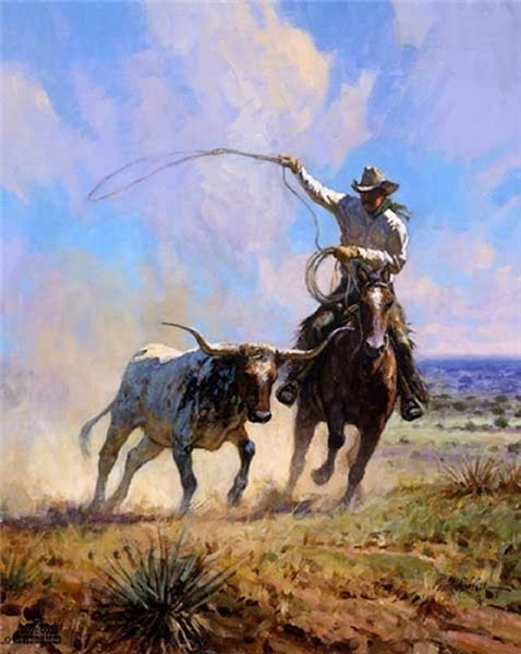 Ropin a Wild One by Martin Grelle: Ropin a Wild One by Martin Grelle - Edition Size: 50 - Giclee on Canvas - Artist Proof Dimensions: 24 x 18 Release Date: 5-2012 ……….Whether painting the Native Americans in a dramatic, picturesq
