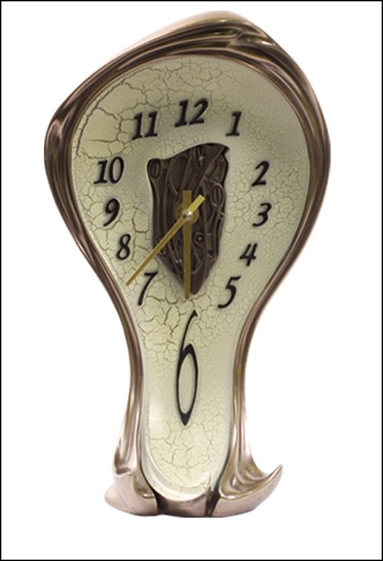 ART NOUVEAU MELTING CLOCK - BRONZE: Art Nouveau Melting Clock - Material - Cold Cast Bronze - Size - 11 1/4