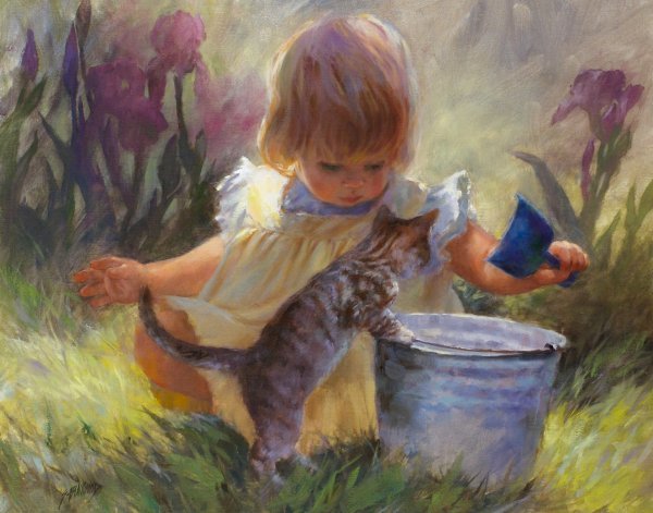 Gardener's Helper by Susan Blackwood: Gardener's Helper by Susan Blackwood - Edition Size: 500 - Giclee on Paper - Signed & Numbered Dimensions: 20 x 24 Release Date: 4-2010 ……….Pakistan 1975: in the midst of a clambering market pla