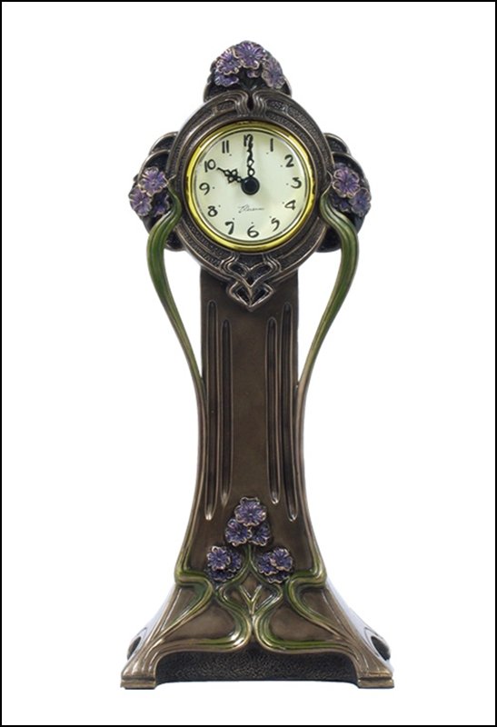 ORCHID CLOCK - BRONZE: Orchid Clock - Material - Cold Cast Bronze - Size - 10 5/8