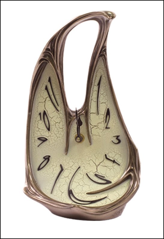 ART NOUVEAU MELTING CLOCK - BRONZE: Art Nouveau Melting Clock - Material - Cold Cast Bronze - Size - 11 1/4