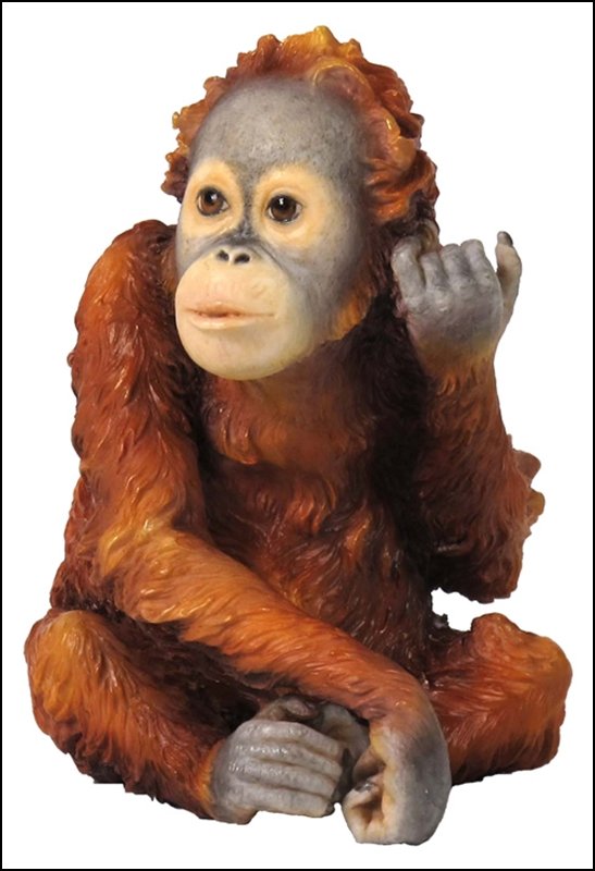BABY ORANGUTAN: Baby Orangutan - Material - Poly Stone - Size - (h) 5 1/8