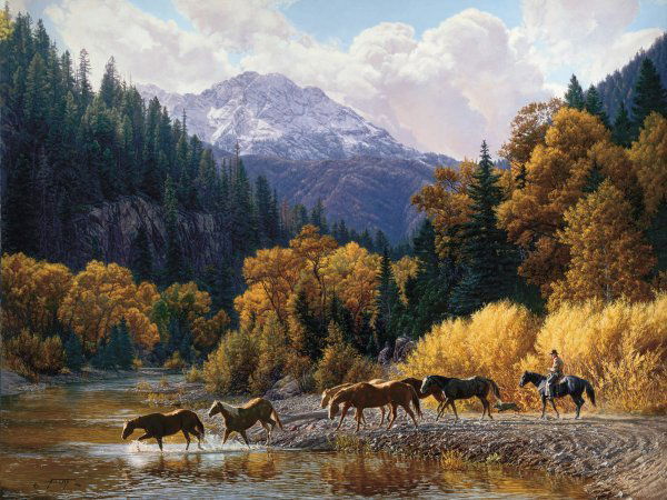 Rocky Mountain Paradise by Tim Cox: Rocky Mountain Paradise by Tim Cox - Edition Size: 150 - Giclee on Canvas - Signed & Numbered Dimensions: 30 x 40 Release Date: 8-2013 ……….As a young child, Tim Cox vowed he “was going to be a