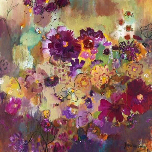 JOAN ELAN DAVIS - LAVENDER AFTERNOON: Joan Elan Davis - Lavender Afternoon - 40 X 40 In. - Giclée On Canvas - Museum Wrapped - Large Piece Of Art - This Piece Is Ready To Hang On Your Wall