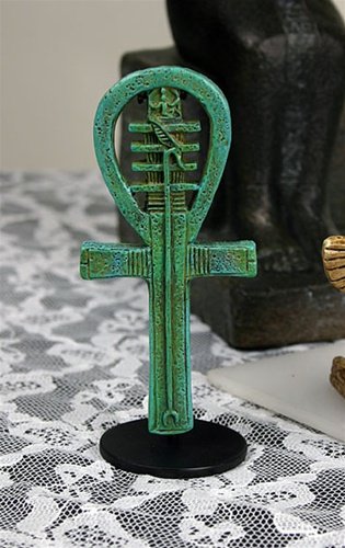 EGYPTIAN ANKH DJED WAS AMULET: Egyptian Ankh Djed Was Amulet - Size: 4"h X 2"w X 1.75"d Item Type: Statue With Metal Stand Material: Resin Weight (lbs): 0.1 - - Composite Ankh Djed And Was Amulet, Nubia (700-300b.c) The Fabulous Am