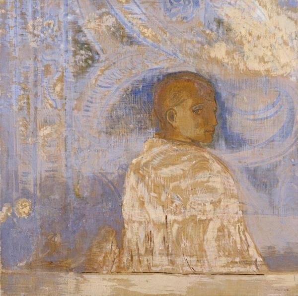 ODILON REDON - LE REGARD: Odilon Redon - Le Regard - 36 X 35 7/8 In. - Giclée Print - Gallery Stretched - Ready to hang.