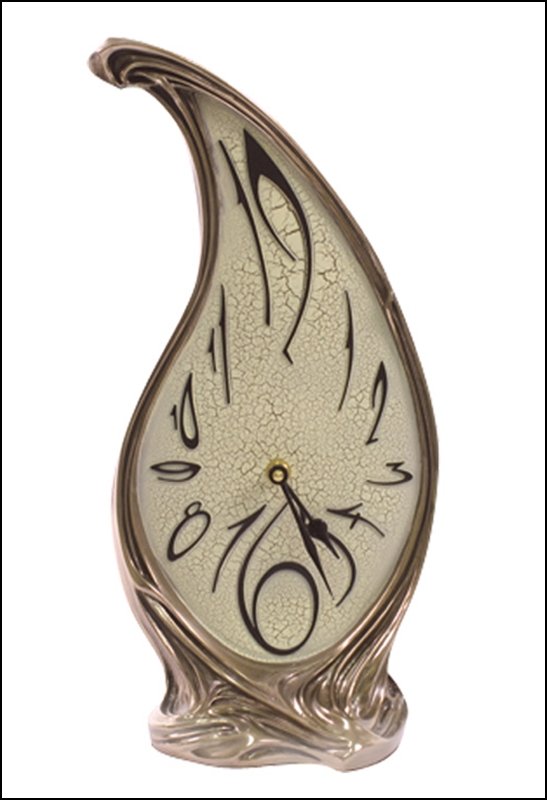 ART NOUVEAU MELTING CLOCK - COLD-CAST BRONZE: Art Nouveau Melting Clock - Material - COLD-CAST BRONZE - Size - 14 5/8