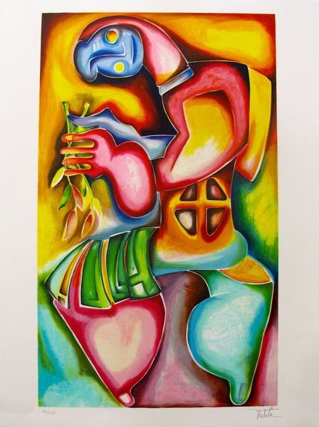 ALEXANDRA NECHITA "TRUE BLUE" HAND SIGNED LIMITED: You Will Be Bidding On A Hand Signed Original Lithograph By Alexandra Nechita Titled "True Blue". This Piece Is Hand Signed By The Artist. Published In 2008. This Piece Is Numbered From An Edition Of 