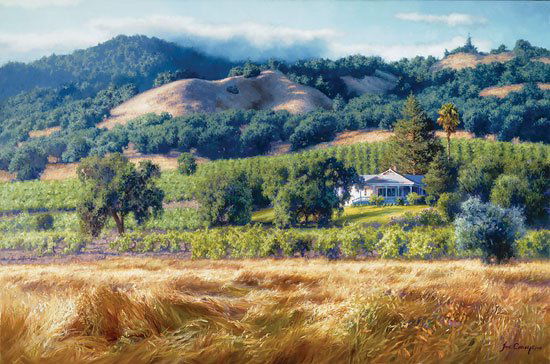 JUNE CAREY - ALEXANDER VALLEY WINERY: June Carey - Alexander Valley Winery - Hand Signed - Limited Edition Canvas - Image Size: 36"w X 24"h. Limited Edition Of: 250 - June Carey’s First Love Is The Nurtured Beauty Of The Earth. “i’m