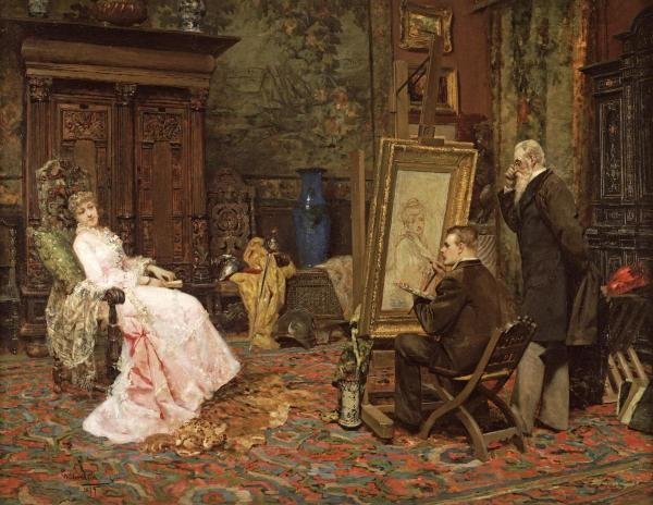 W.S. GORDON - THE ARTIST'S STUDIO: W.s. Gordon - The Artist's Studio - 36 X 27 7/8 In. - Giclée Print - Gallery Stretched - Ready to hang.