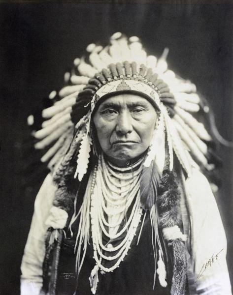 EDWARD S. CURTIS - CHIEF JOSEPH, NEZ PERCE, 1903: Edward S. Curtis - Chief Joseph, Nez Perce, 1903 - 28 3/8 X 36 In. - Giclée Print - Gallery Stretched - Ready to hang.