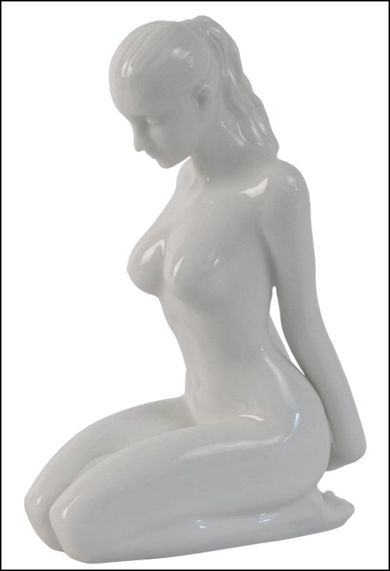 NUDE FEMALE: Nude Female - 30114(glazed) - Material - Porcelain - Size - (h) 5 3/4