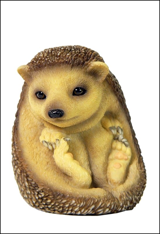 BABY HEDGEHOG SITTING UP AND LOOKING RIGHT: Baby Hedgehog Sitting Up And Looking Right - Material - Poly Stone - Size - (l) 3