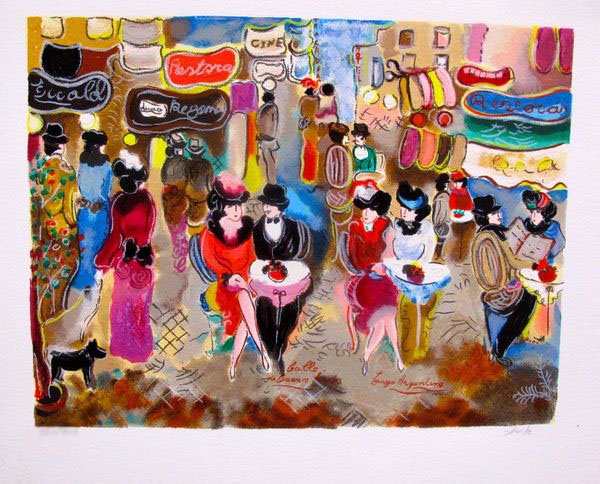 ZULE MOSKOWITZ "THE OLD BAKERY" HAND SIGNED &: Limited Edition Hand Signed Serigraph By Zule Titled "The Old Bakery". Medium: Serigraph On Paper With Hand Embellishment By The Artist. Signed And Numbered By The Artist. This Piece Is Numbered From 