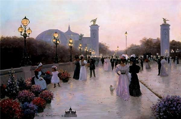 Encounter on la Pont Alexandre by Christa Kieffer: Encounter on la Pont Alexandre by Christa Kieffer - Edition Size: 495 - Canvas - Signed & Numbered Dimensions: 20 x 30 Release Date: 1-1999 ……….Christa Kieffer was born in Tubingen, Germany. As 