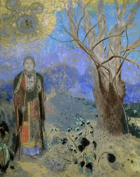 ODILON REDON - THE BUDDHA: Odilon Redon - The Buddha - 31 3/4 X 40 In. - Giclée On Canvas - Museum Wrapped - Large Piece Of Art - This Piece Is Ready To Hang On Your Wall