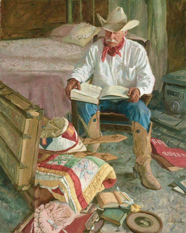 The Memories in Grandmother's Trunk by Bruce Greene: The Memories in Grandmother's Trunk by Bruce Greene - Edition Size: 25 - Giclee on Canvas - Artist Proof Dimensions: 20 x 16 Release Date: 3-2012 ……….Bruce Greene is a Western painter who has ri
