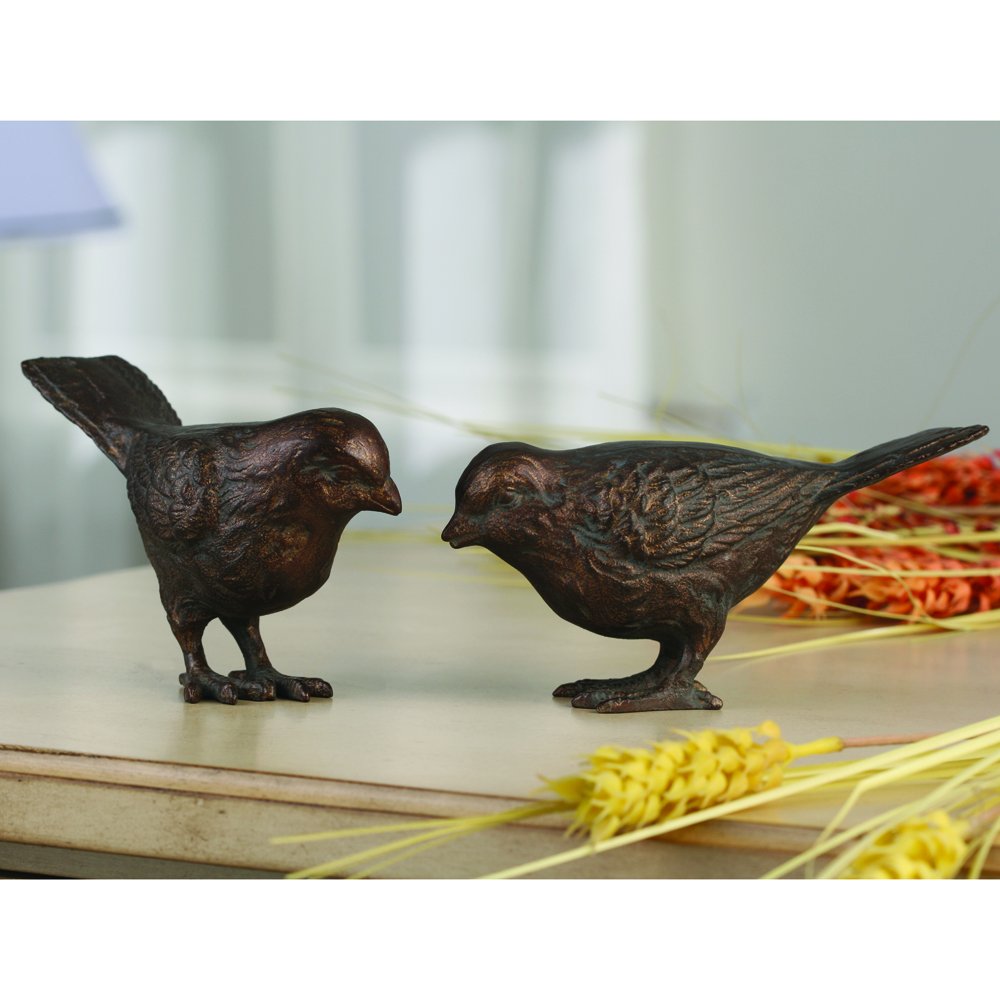 LARGE CHATTY BIRDS - BRONZE PR: Large Chatty Birds - Bronze PR - Weight: 1.7 Lbs - Size: 3.5"H 3"H 6"W - Material: ALUMINUM