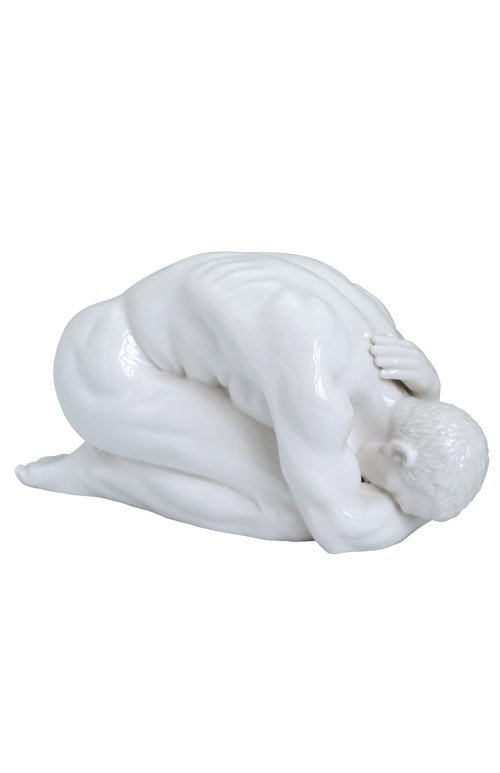 NUDE MALE: Nude Male - 30070 (glazed) - Material - Porcelain - Size - (l) 8 1/4